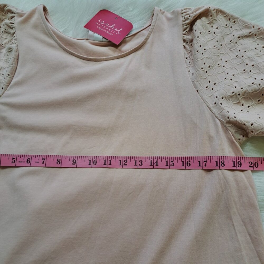 Isabel Maternity NEW Puff Sleeve Tunic Top Blouse Size Large - Picture 8 of 10